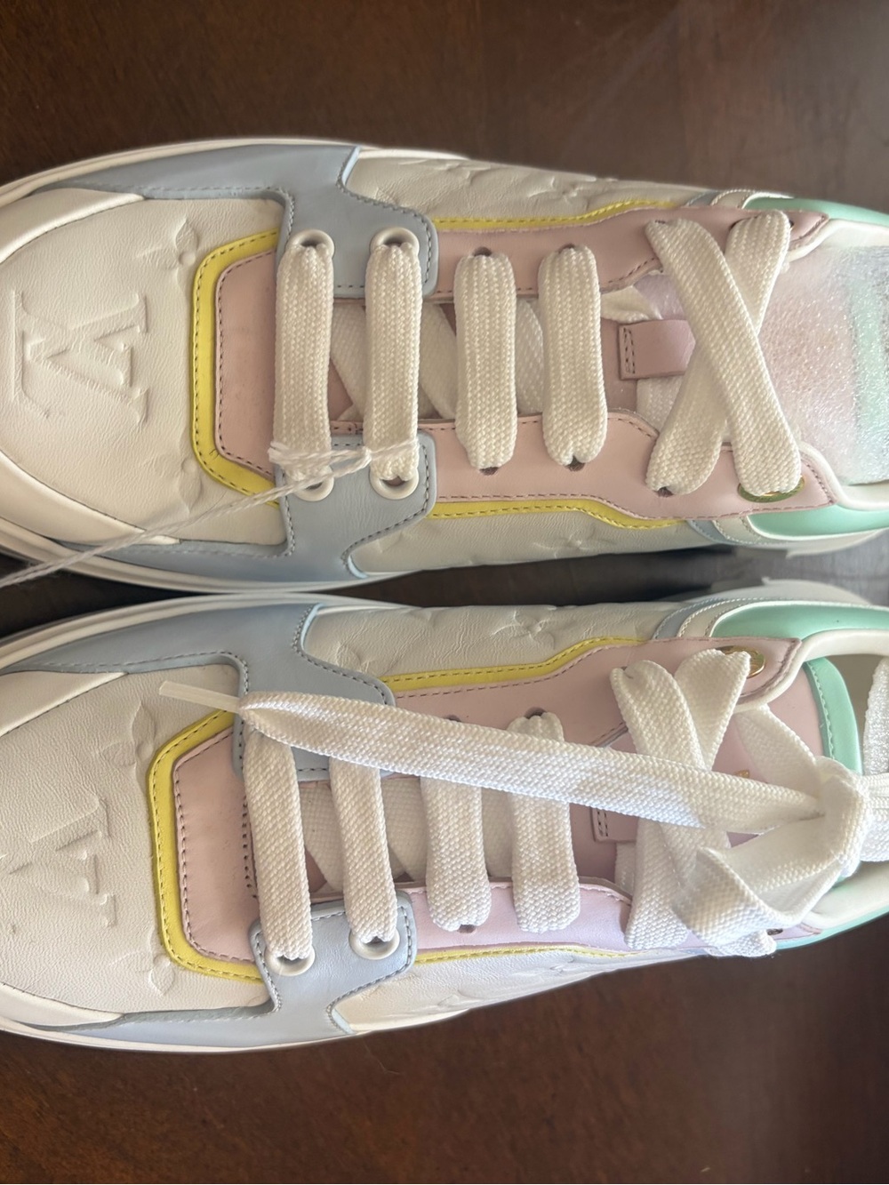Womens White Pastel Multicolor Fashion Sneakers